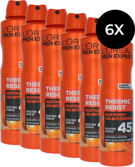 L'Oréal Men Expert Thermic Resist Deodorant Spray - 6 x 250 ml