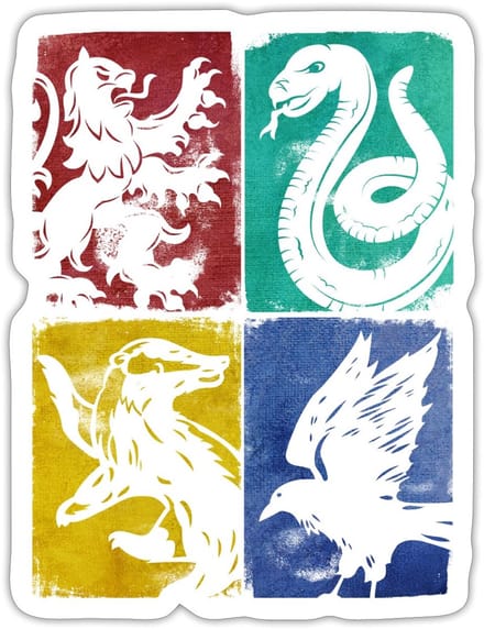 Harry Potter Afdelingen Huizen Wapen Sticker maat S (10 x 10 cm)