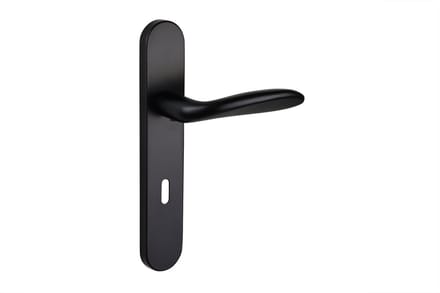 Lavuzo deurkruk Benevento Zwart met afgerond schild SL72 | Per set | Deurklink met schild