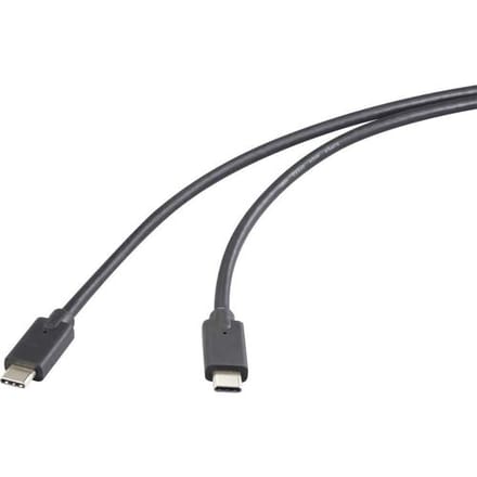 Renkforce RF-6609644 USB-C-kabel USB 3.2 Gen2x2 USB-C stekker, USB-C stekker 2.00 m Zwart TPE-mantel