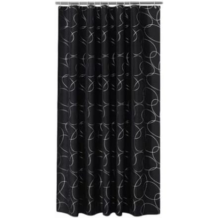 Rideau de douche Cercle Noir Argent Épaissi Imperméable Tissu Polyester Rideau de douche 180x180cm black