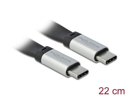 Delock USB 3.2 Gen 2 FPC Flat Ribbon Cable USB Type-C™ to USB Type-C™ 22 cm PD 3 A E-Marker