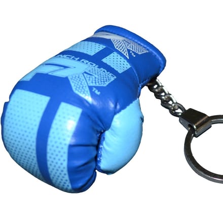 Punch Round Bokshandschoen Sleutelhanger Blauw Wit