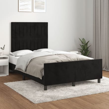 vidaXL - Bedframe - zonder - matras - 120x200 - cm - fluweel - zwart