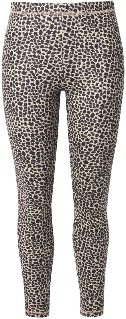 Ulla Popken - Dames - Functionele ski-legging luipaardpatroon smalle pijpen - Zwart - Maat 46+