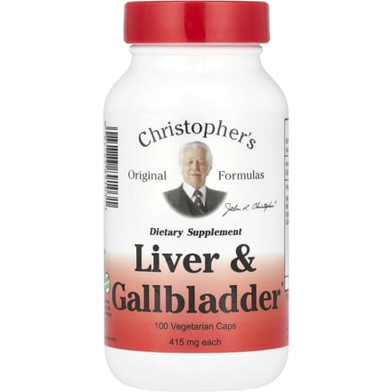 Christopher'S Originele Formules, Lever/Galblaas, 415mg, 100 Plantaardige Capsules