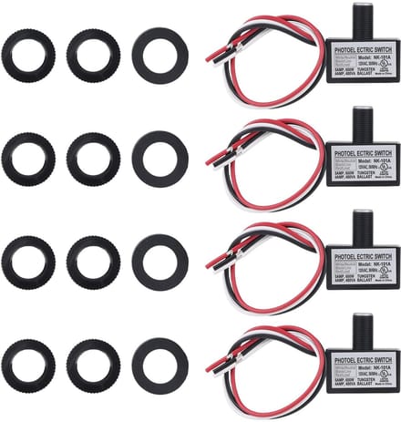 Allecto - Foto-elektrische Lichtsensor - 4-Pack met schakelaar