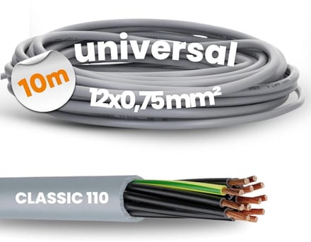 Flexibele 12-aderige PVC Stuurkabel 0.75 mm² - 10 Meter - Groen/Geel