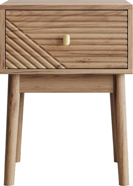 Nachtkastje - Set van 2 - Eikenkleur - Mid-Century Modern - Slaapkamer - 40x40x55 cm