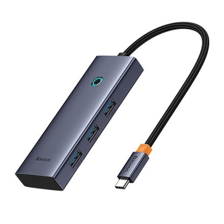 Baseus 5-in-1 Hub UltraJoy Series USB-C to HDMI4K@30Hz+3xUSB 3.0+1xPD (grey) USB hub - 5 - USB 3.0 - Grijs