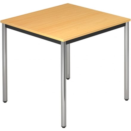 Vergadertafel DR12 »Barcelona« 80x80 cm vierkant onderstel zilver