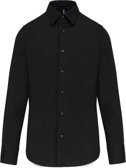 Kariban Heren stretch overhemd lange mouwen K529 - Black - M