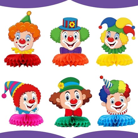 Solidchoice - Clown Tafelversiering voor Carnaval, Set van 6