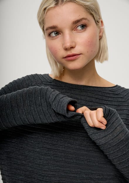 Q/S designed by - Pull - Maat S - Vrouwen - ZWART - polyester
