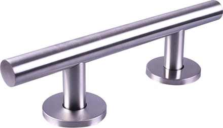 Aidapt RVS rechte steungreep - Luxe geborstelde afwerking 35,5 cm - Zilver