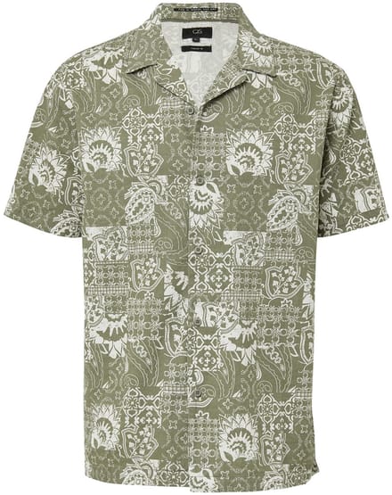 Q/S designed by - Heren hemd - Maat S - Mannen - Khaki - katoen