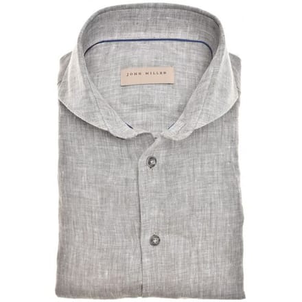 John Miller Overhemd Luxury Linen Licht Groen / male