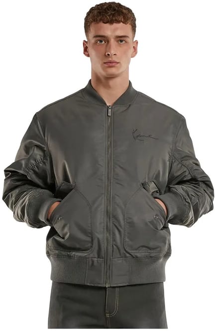 Karl Kani Small Signature Distressed Bomberjack Grijs XL Man