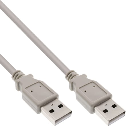 USB naar USB kabel - USB2.0 - tot 2A / beige - 0,30 meter
