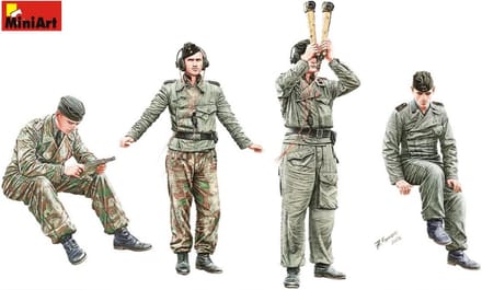 MiniArt Modelbouwpakket Militaire voertuigen - 35465 German Panzer Crew - WWII 1943-1945 - 4 Figuren Plastic - 1:35 - Modelbouw