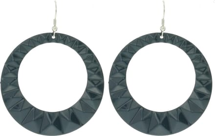 Behave - Oorhangers Dames - Grote Rond Oorbellen - Grijs - Diameter 6 cm