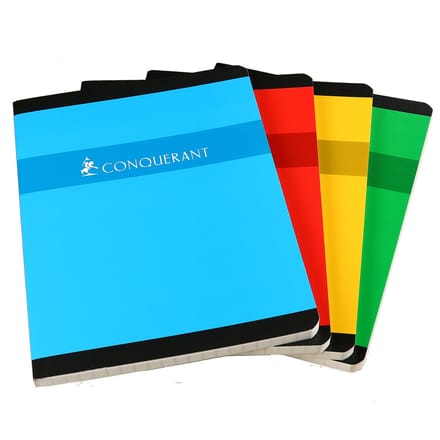 Conquerant 100104778 schrijfblok & schrift 192 vel Rood, Groen, Geel, Blauw