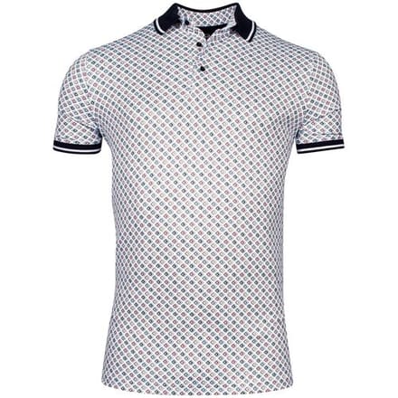 Giordano Polo Fabio Dynamic Flex Shadow Diamond Pattern Bruin-Blauw-Rood / male