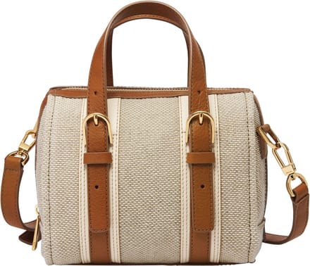 FOSSIL Schoudertas Handtas Carlie Mini Satchel Natural Brown Beige