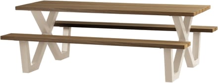 WOOOD Tablo Picknicktafel - Ayous - Zand - 75x206x145 cm