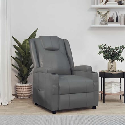 vidaXL - Fauteuil - verstelbaar - kunstleer - grijs
