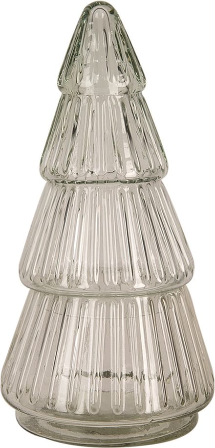 Clayre & Eef Glazen potje Kerstboom Ø 11x21 cm Transparant Glas