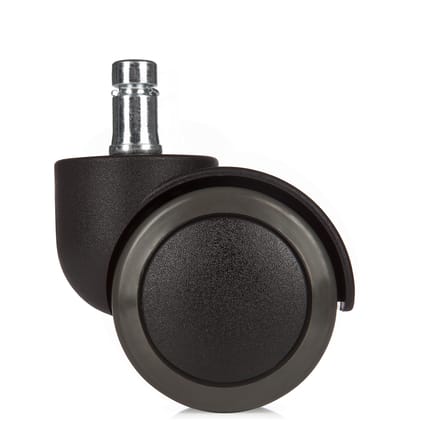 5x ROLO No-Noise 11mm/50mm Harde bodem - Bureaustoelwielen Zwart