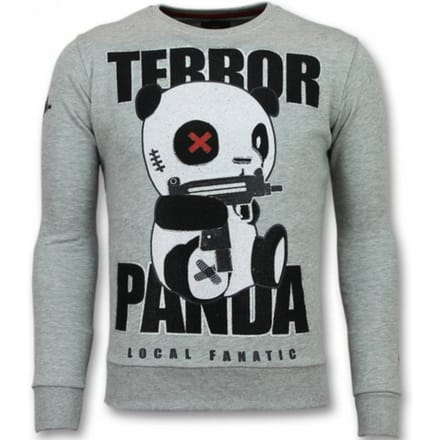 Panda Trui - Terror Heren Sweater - Mannen Truien - Grijs