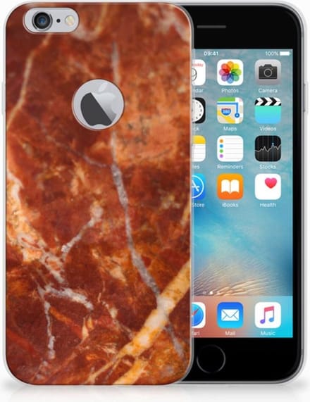 Apple iPhone 6 Plus | 6s Plus TPU Siliconen Hoesje Marmer Bruin