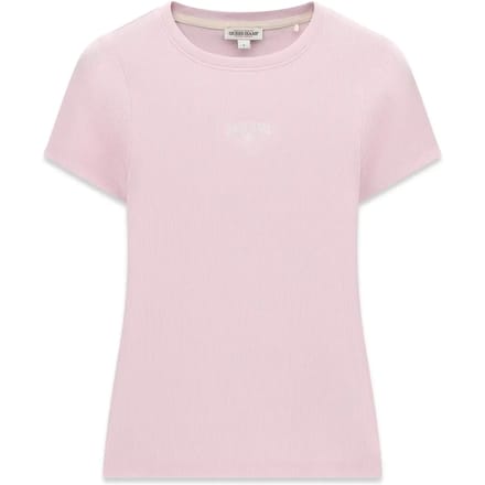 T-shirt met ribbels en geborduurd vrouw Guess
