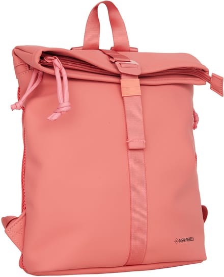 New Rebels Branson Los Angeles Rolltop Backpack Mini 7L Waterafstotende Rugzak PU Koraal