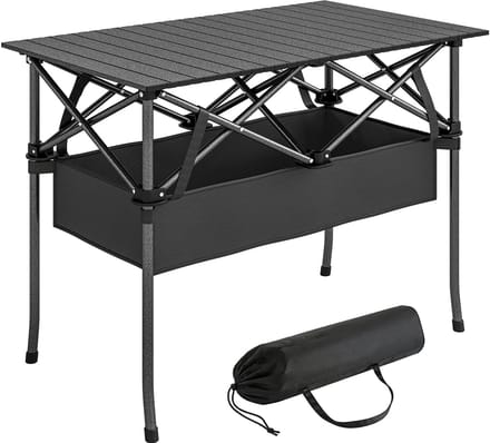 Outsunny Picknicktafel-Aluminium-93L x 55B x 68H cm-Zwart