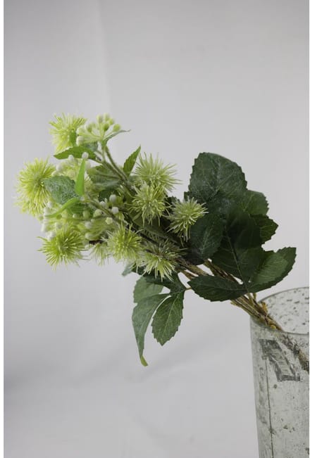 Kunstboeket scallion ball wit 3 stelen