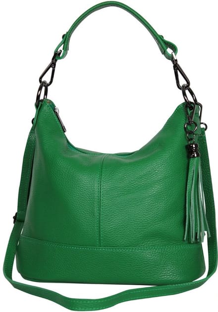 AmbraModa GLX09 - Dames handtas, schoudertas van echt leer. Groen