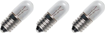 Signaallamp E10 6V 0.45W - 75 mAh - 3 stuks - T10 Gloeilamp Ø10mm - 28mm - 2500K - Dimbaar