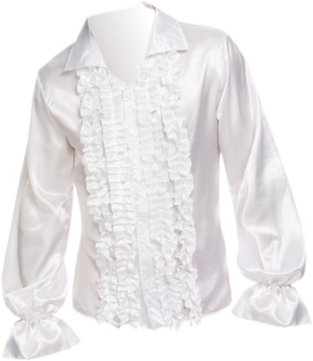 Smiffys Kostuum Blouse -L- 60s Ruffled Wit