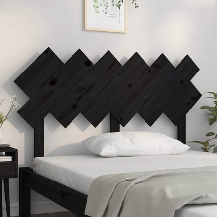 vidaXL Hoofdbord 132x3x81 cm massief grenenhout zwart