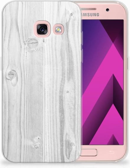 Samsung Galaxy A3 2017 Bumper Hoesje White Wood
