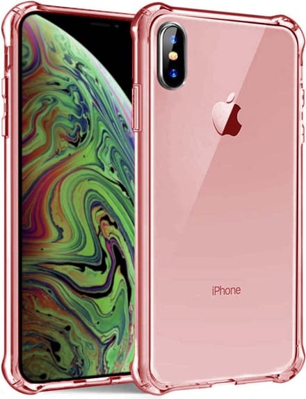 Smartphonica iPhone Xs Max transparant siliconen hoesje - Rood geschikt voor iPhone Xs Max