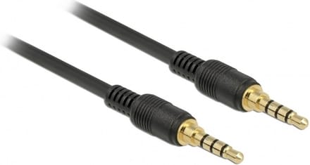 Delock 85598 Connector Audio Verbindingskabel [1x Jackplug male 3,5 mm - 1x Jackplug male 3,5 mm] 2 m Zwart