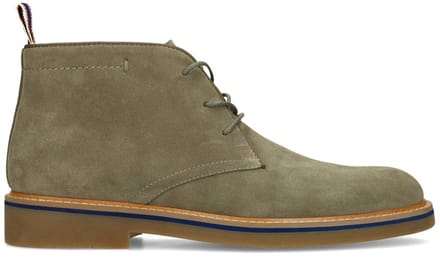 Manfield - Heren - Groene suède veterschoenen - Maat 41