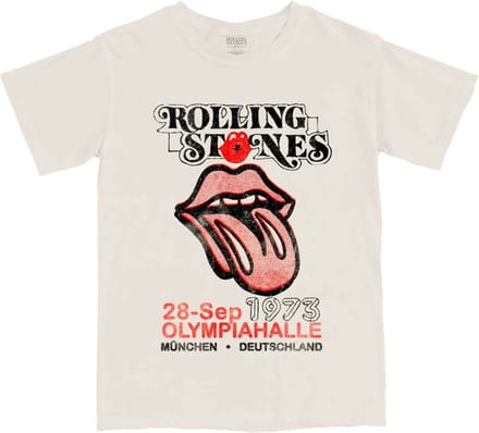The Rolling Stones - Munich '73 Heren T-shirt - M - Creme