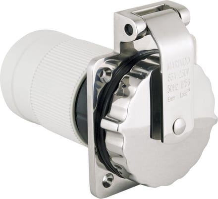 Marinco 63A 230V 3-draads RVS Stopcontact | 6401EL-BX