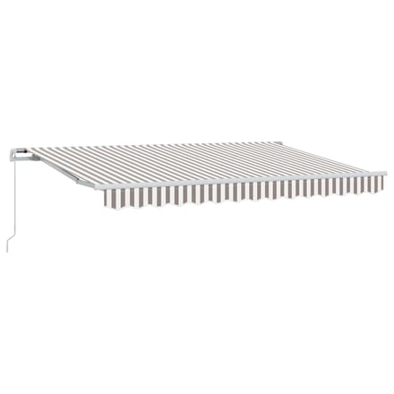 vidaXL - Uitschuifbare - luifel - Lichtgrijs - en - wit - 3 - x - 2,5 - m