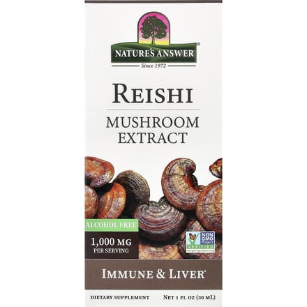 Nature's Answer, Reishi Paddenstoelen Extract, Alcoholvrij, 30ml (1 fl oz)